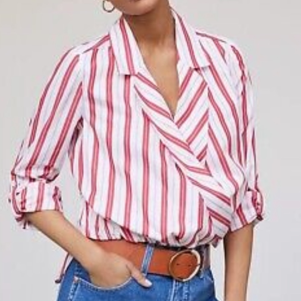 ANTHROPOLOGY HARSHMAN LOS ANGELES STRIPED TOP (XS)